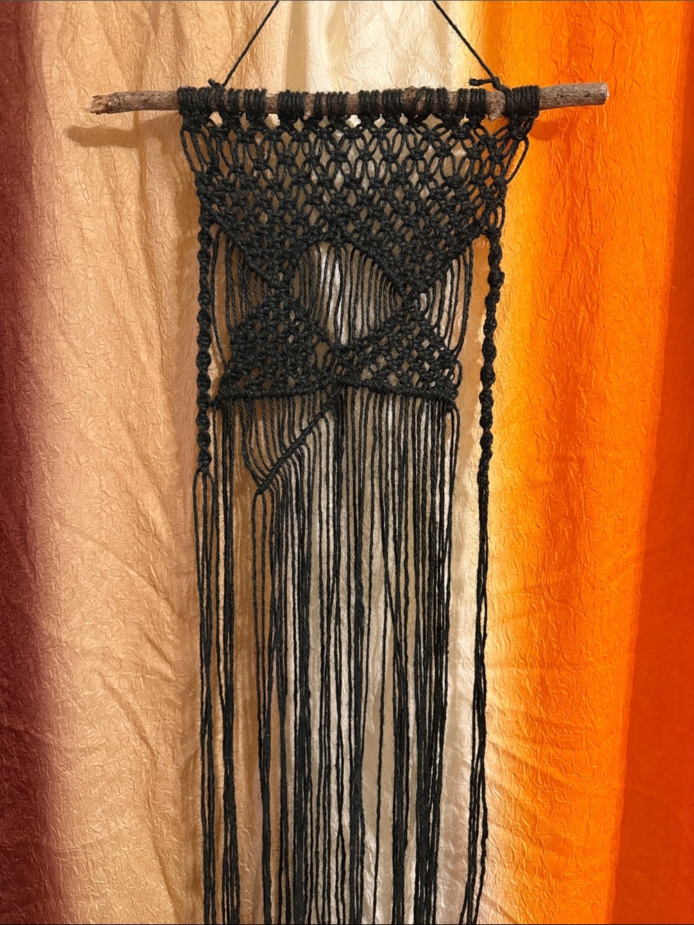 Boho Macrame - Black Yarn Wall Hanging